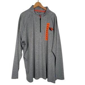 NWT‎ Men's Gray Oregon State Beavers Quarter Zip Pullover Athletic Shirt XXL